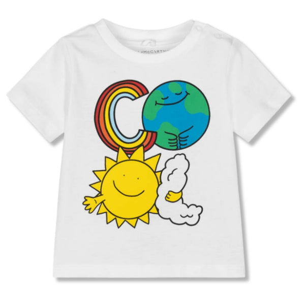 Baby Girls White Graphic-Print T-Shirt
