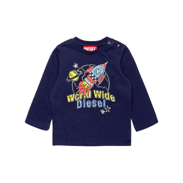Baby Boys Navy Blue Space Mission T-shirt