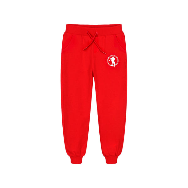 Boys Red Logo-Print Cotton Trouser