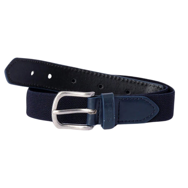 Boys Navy Blue Logo-Print Belts