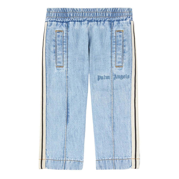 Baby Boys Denim Blue Logo-Print Jeans