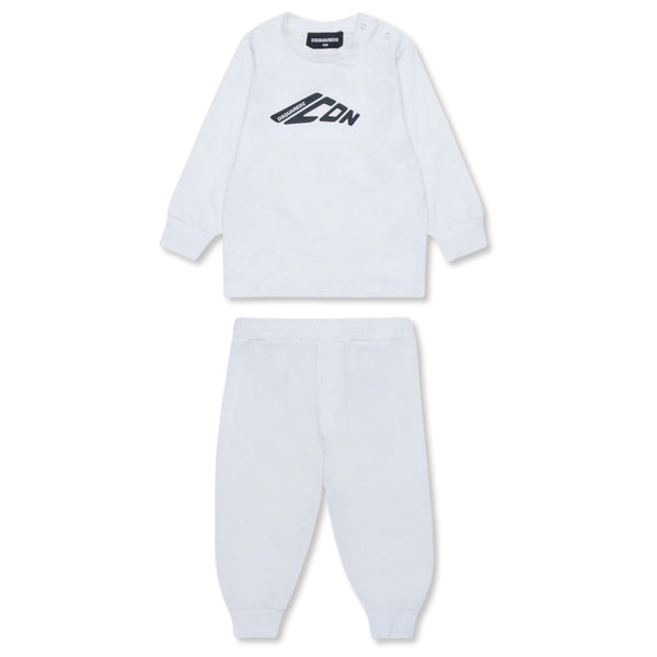 Baby Unisex White Logo-Print Tracksuit