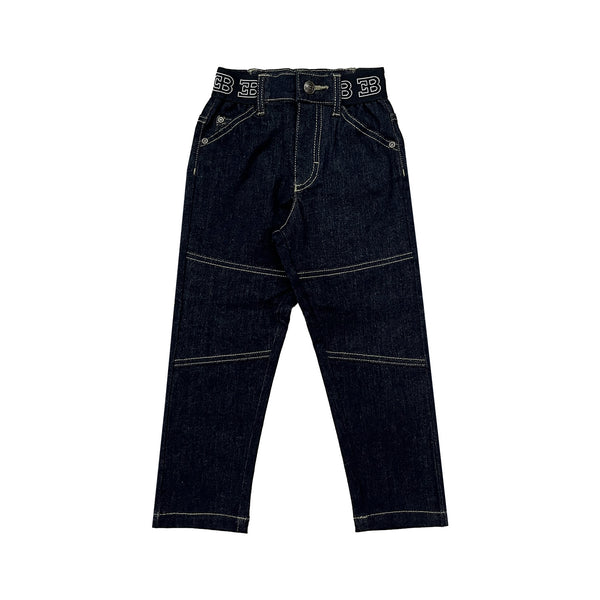 Boys Denim Blue Logo-Waiste Jeans