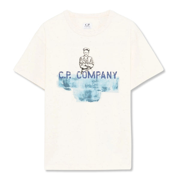 Boys Cream Graphic Logo Print T-shirt