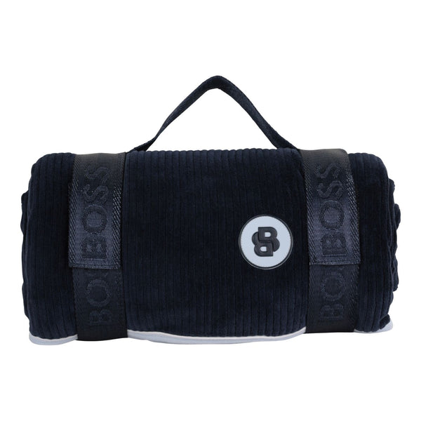 Baby Boys Navy Blue Logo-Patch Blanket