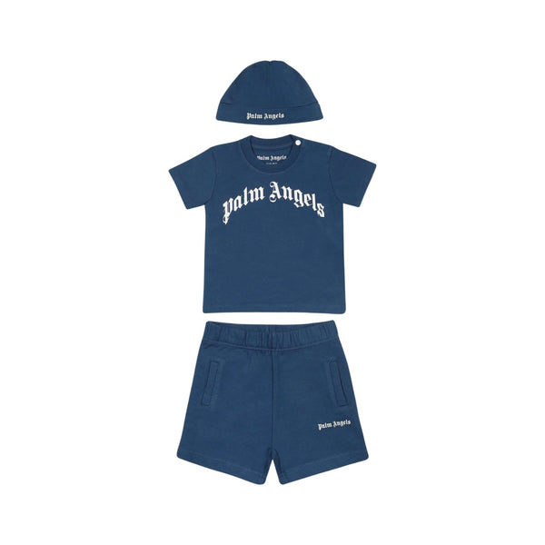 Baby Boys Navy Blue Logo-Print Short Set