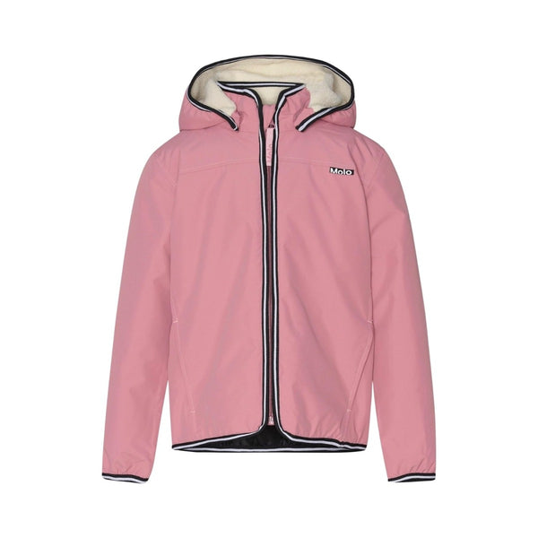 Girls Pink Hooded Jacket In a Waterproof
