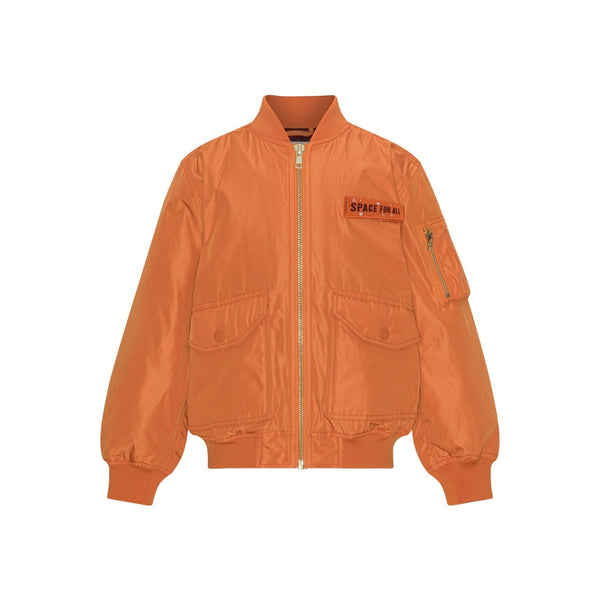 Boys Orange Bomber Jacket With a Removable Patch