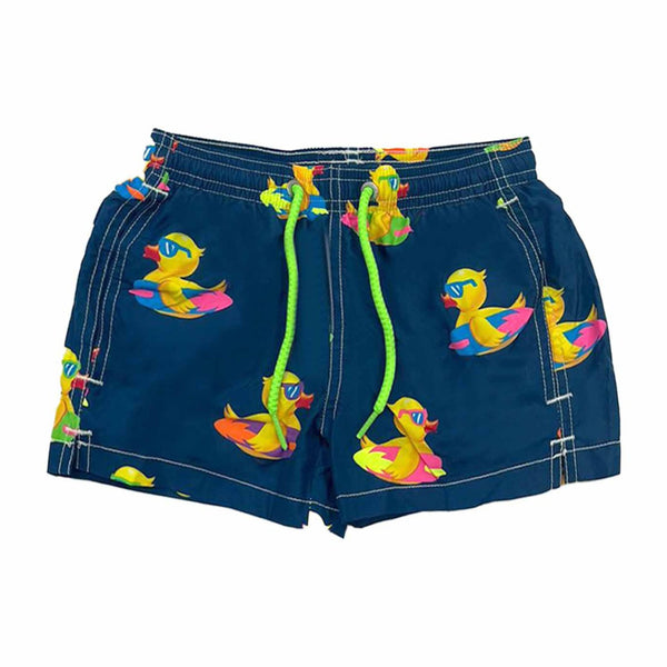 Boy Ducky Surf Board Print Swim Shorts