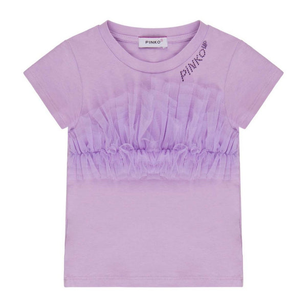 Girls Purple Rhinestone-Logo T-Shirt