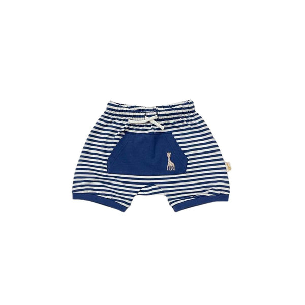 Blue Cotton Giraffe Shorts