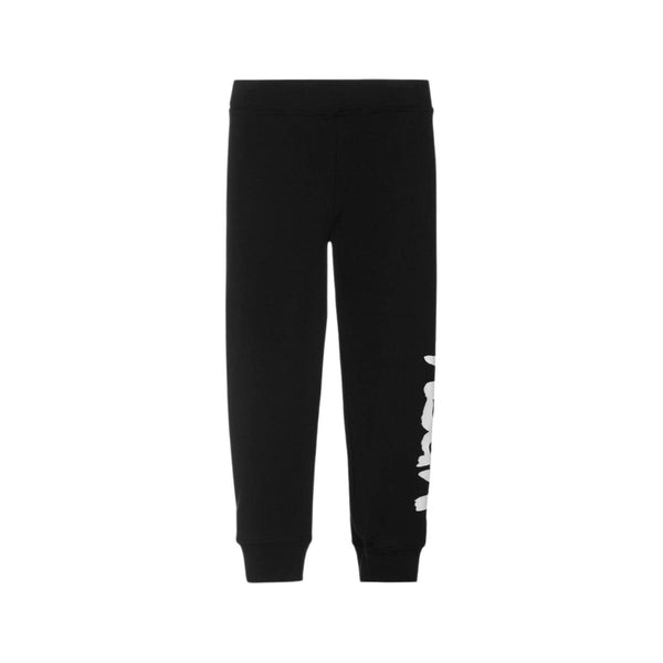Girls Black Logo-Print Cotton Leggings