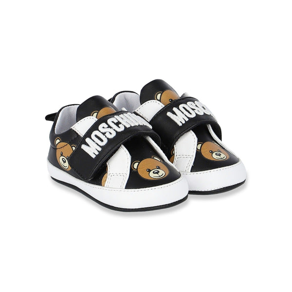 Baby Unisex Black Leather Pre-Walkers