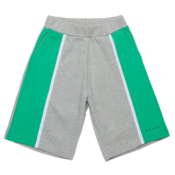 Unisex Grey Colorblock Fleece Shorts