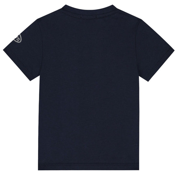 Boys Navy Blue Bugatti Car-Print T-Shirt