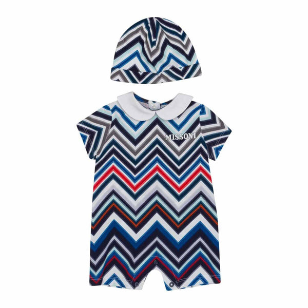 Baby Unisex Zigzag-Print Romper ( Set Of 2 )