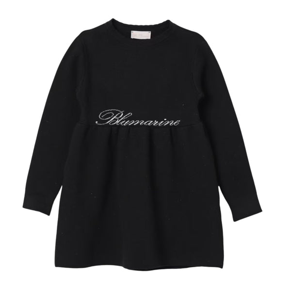 Girls Black Logo-Print Dress