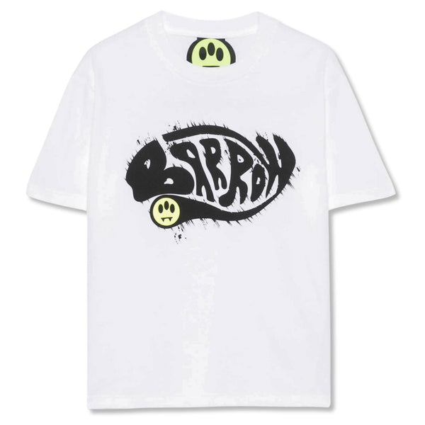 Boys White Logo-Print Cotton T-Shirt
