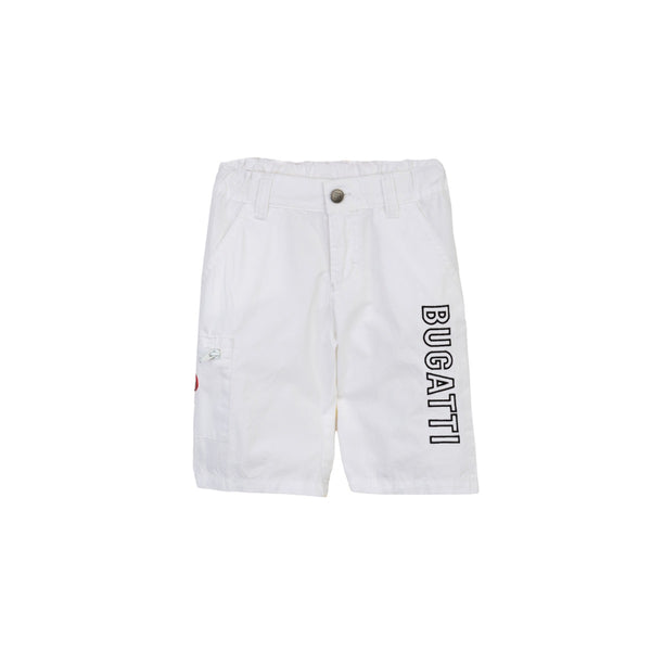 Boys White Logo Half Pants