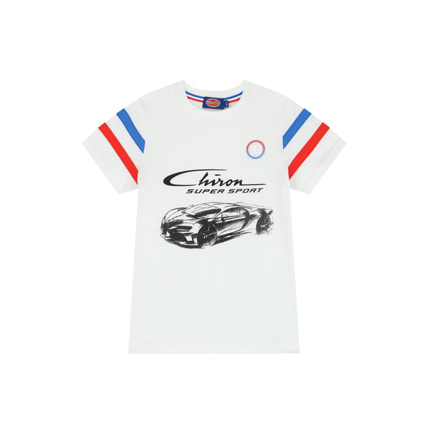 Boys White Sports Car Print T-Shirt