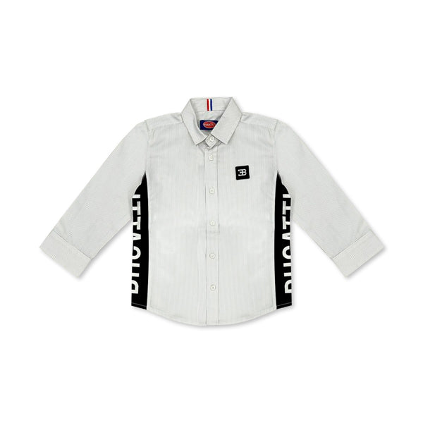 Boys White & Grey Stripped Shirt