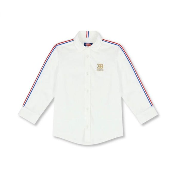 Boys White Embroidered Logo Shirt