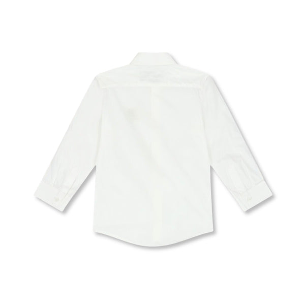 Boys White Embroidered Logo Shirt