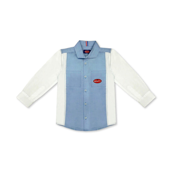 Boys Blue & White Cotton Shirt
