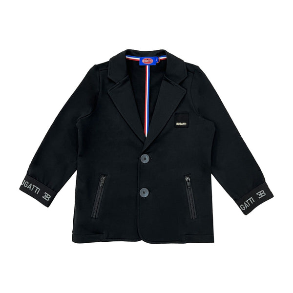 Boys Black Logo-Patch Blazer
