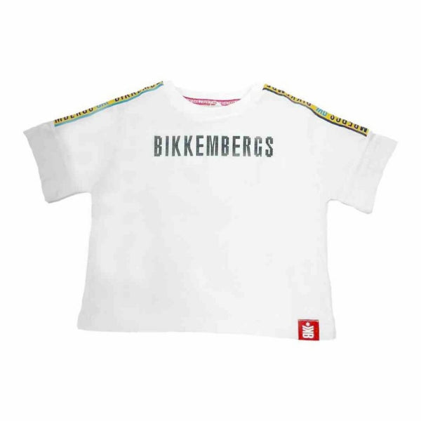 Kids White Cotton Half Sleeves T-Shirt