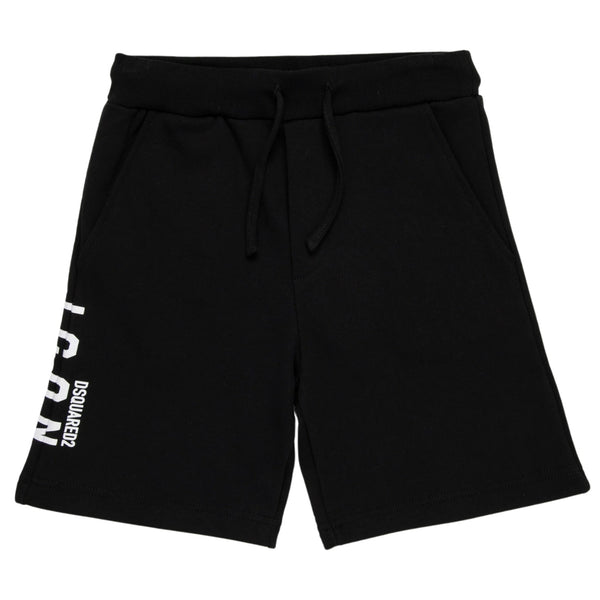 Unisex Black ICON-Logo Shorts