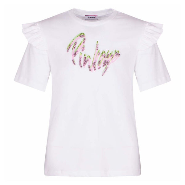 White Top With Studs And Ruffle Detailings