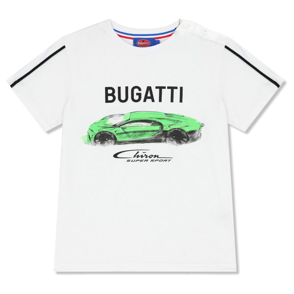 Baby Boys White Bugatti Car-Print T-Shirt