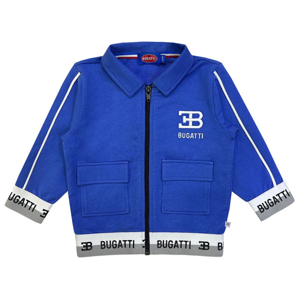 Baby Boys Blue Logo Zip-Up Sweatshirt