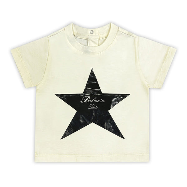 Baby Girls White Star-Print Cotton T-Shirt