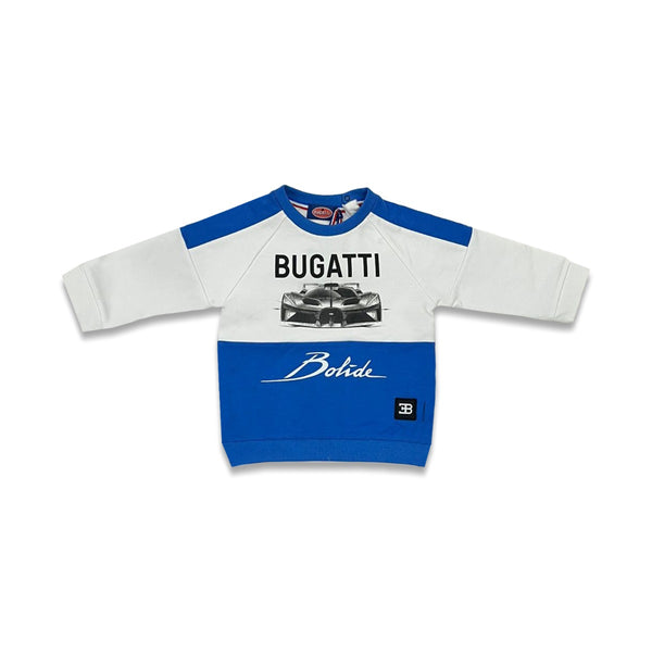 Baby Boys White & Blue Logo Print Sweatshirt