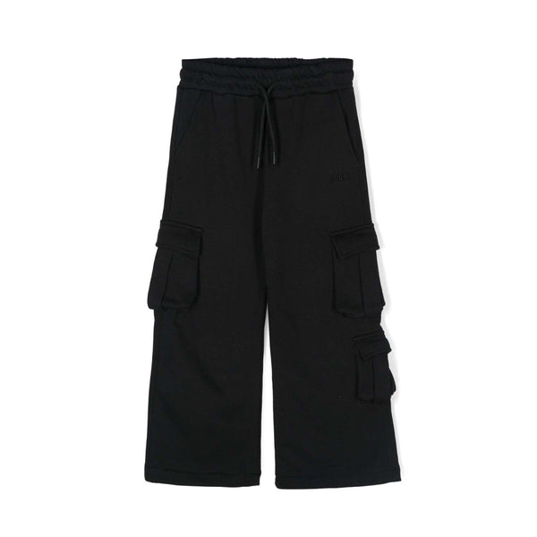 Unisex Black Cotton Cargo Trouser