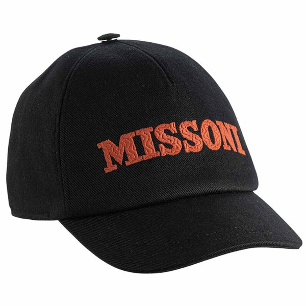 Black Logo Print Cap