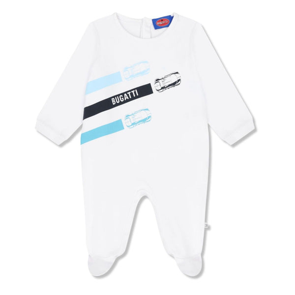 Baby Boys White Logo-Print Romper
