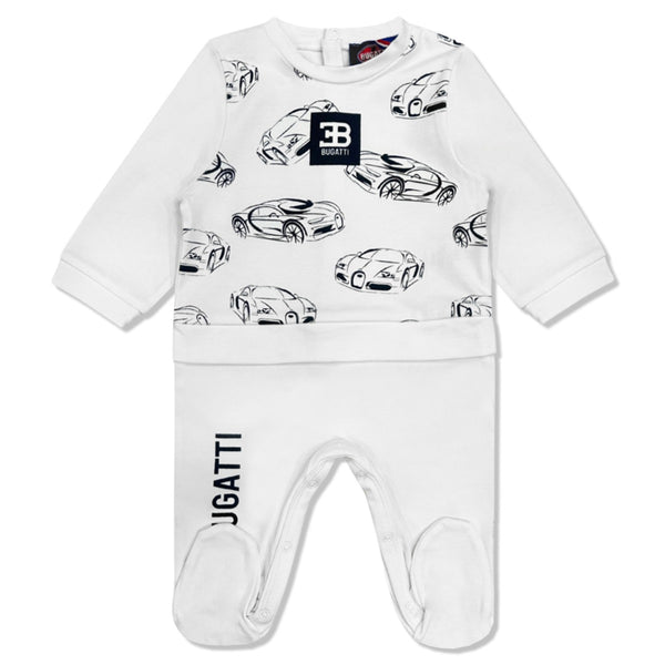 Baby Boys White Logo-Print Romper