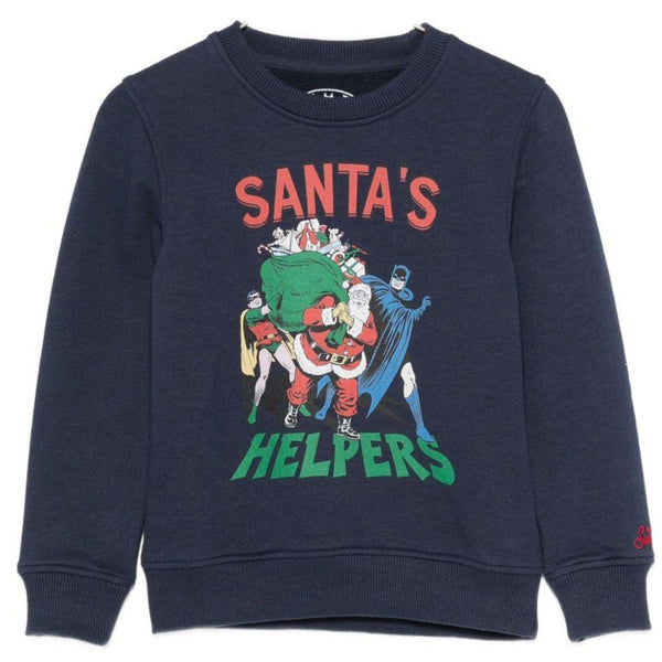 Boys Blue Graphic-Print Sweatshirts