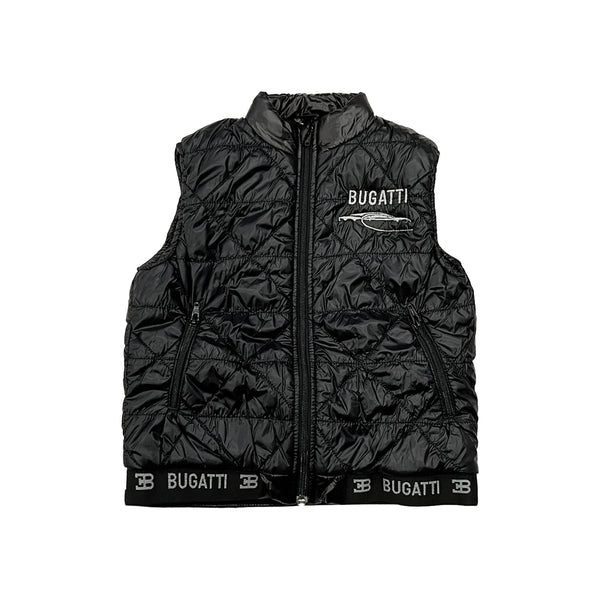 Boys Black Cut-sleeves Puffer Jacket