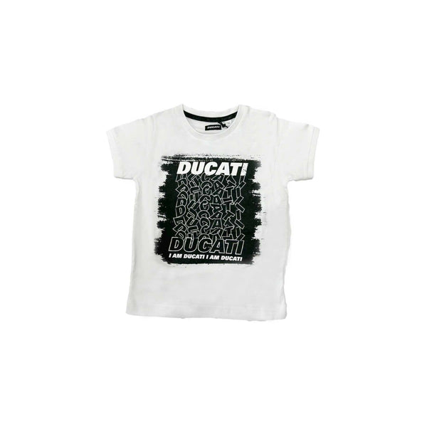 Boys White Cotton Logo T-Shirt