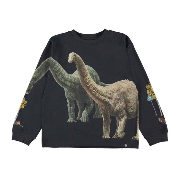 Girls Black Rube Bite Of Time Print Organic Cotton Sweatshirt