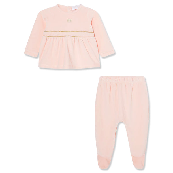 Baby Girls Embroidered-Logo Rompers Set