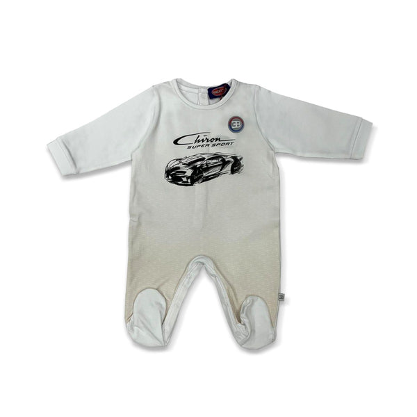 Baby Kids White Sports Car Print Romper