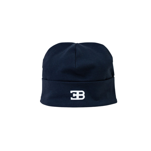 Baby Kids Navy Blue Logo Print Hat