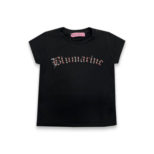 Girls Black Logo-Embellished T-shirt
