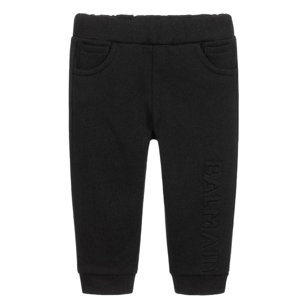 Black Cotton Logo Joggers