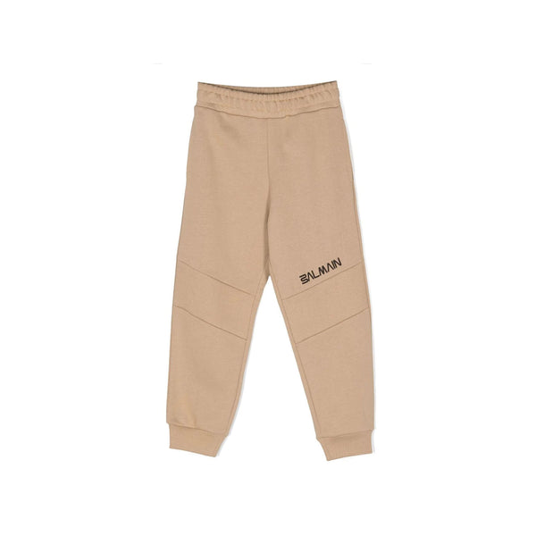 Boys Beige Embroidered Logo Track Pant
